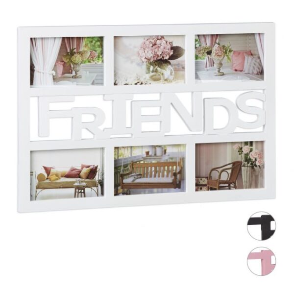 Koliažas 6 nuotraukų 33x48x1,5cm., baltos spalvos