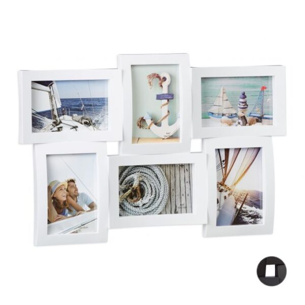 Koliažas 6 nuotraukų 33x47,5x3cm., baltos spalvos