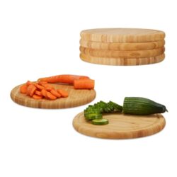Rinkinys iš 6 pjaustymo lentelių 2x25x25cm., šviesiai rudos spalvos