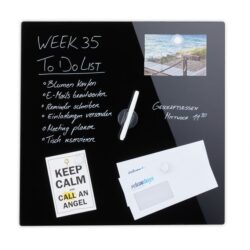 Stiklinė, magnetinė lenta 50x50 cm., juodos spalvos