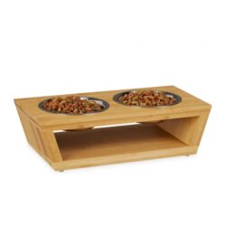 Dvigubas dubenėlis 10,5x35,5x18cm., šviesiai rudos/sidabrinės spalvos