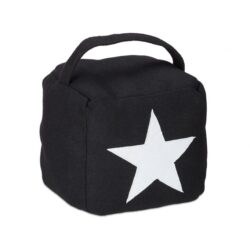 Durų atrama "Žvaigždė" su rankena, juodos spalvos