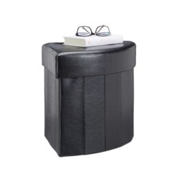 Sulankstoma sėdimoji vieta su atlenkiamu dangčiu 38x38x38cm., juodos spalvos