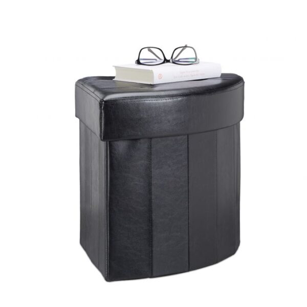 Sulankstoma sėdimoji vieta su atlenkiamu dangčiu 38x38x38cm., juodos spalvos