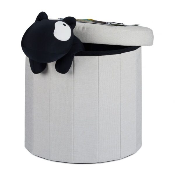 Sulankstoma sėdimoji vieta su atlenkiamu dangčiu 43x45x45cm., kreminės spalvos