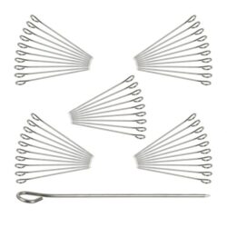 Rinkinys iš 50 adatų užkandžiams 9,5x0,1cm., sidabrinės spalvos