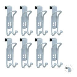 Drabužių durų kabliukai 8vnt, sidabrinės spalvos