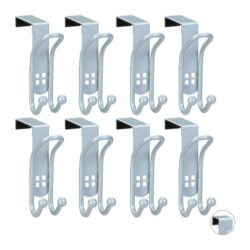 Drabužių durų kabliukai 8vnt, sidabrinės spalvos