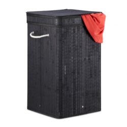 Skalbinių krepšelis 63x36x36cm, 70L., juodos/baltos spalvos