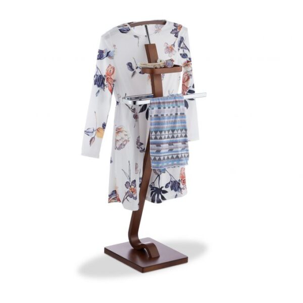 Drabužių kabykla 112x46,5x33cm., rudos/sidabrinės spalvos