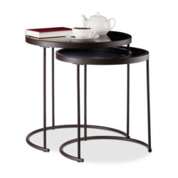 Komplektas iš 2 staliukų, juodos spalvos