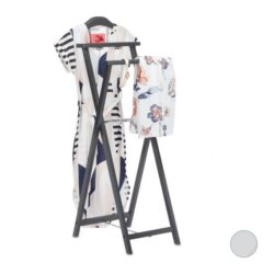 Sulankstoma drabužių kabykla 118x44x54cm., tamsiai pilkos/sidabrinės spalvos