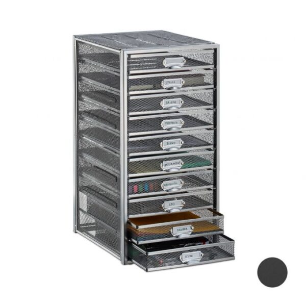 Dokumentų stalčius su 10 skyriais 55x27,5x35,5 cm., sidarbinės spalvos