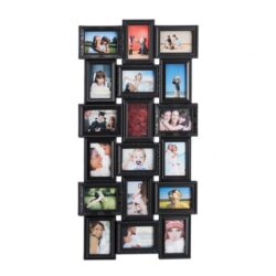 Koliažas 18 nuotraukų 104x54x2,5cm., juodos spalvos
