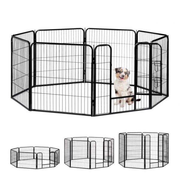 Aptvaras šunims 80x78x235cm., juodos spalvos