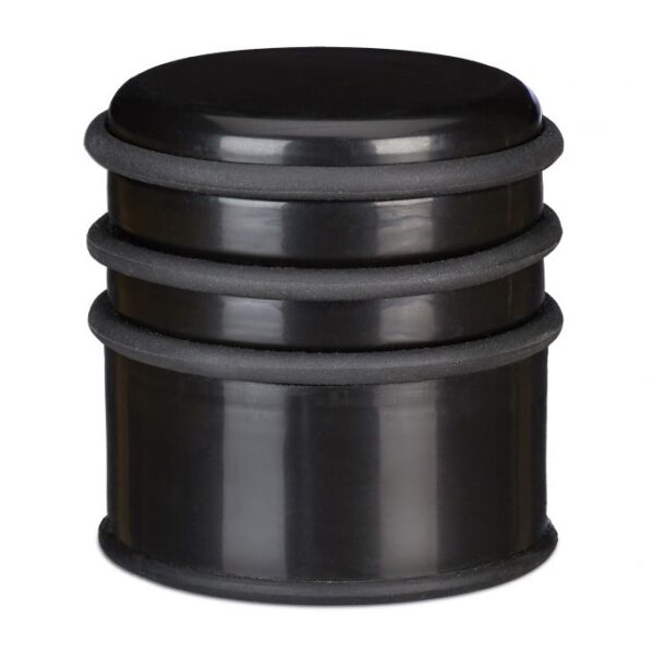 Durų atrama su guminiais žiedais, juodos spalvos