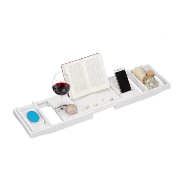 Vonios staliukas 6x109x23cm., baltos spalvos