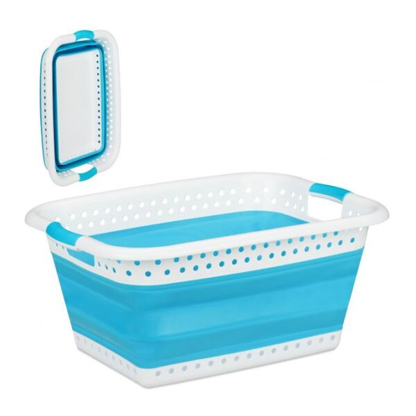 Skalbinių krepšelis 27x61x45,5cm, 37L., pilkos/baltos spalvos