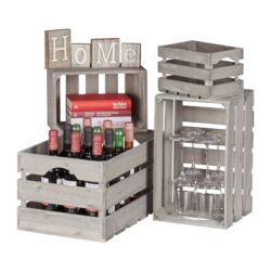 Rinkinys iš 4 dėžių, pilkos spalvos