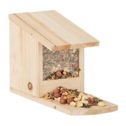 Voverių maisto tiektuvas su stogeliu 17,5x12x25cm., šviesiai rudos spalvos