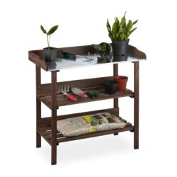Persodinimo stalas 86x92x42cm., tamsiai rudos/sidabrinės spalvos
