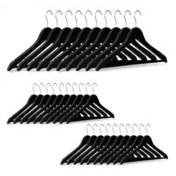 Drabužių pakabos 30vnt., juodos/sidabrinės spalvos