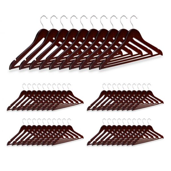 Drabužių pakabos 50vnt., rudos/sidabrinės spalvos