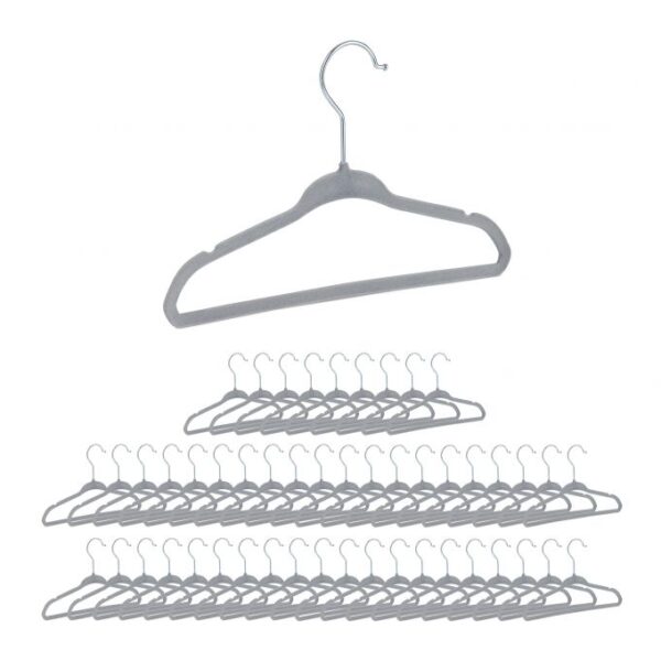 Drabužių pakabos 50vnt., pilkos/sidabrinės spalvos