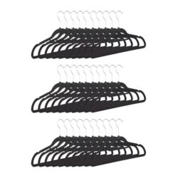 Drabužių pakabos 30vnt., juodos/sidabrinės spalvos