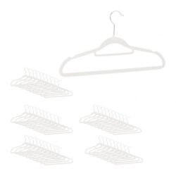 Drabužių pakabos 50vnt., baltos/sidabrinės spalvos