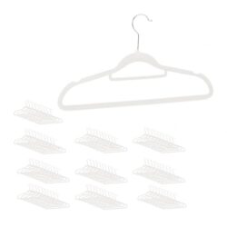 Drabužių pakabos 100vnt., baltos/sidabrinės spalvos