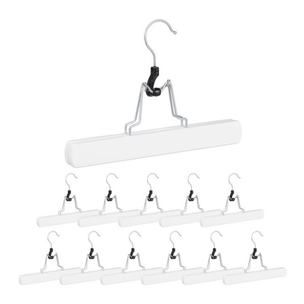 Kelnių pakabos 12vnt., sidabrinės/baltos spalvos