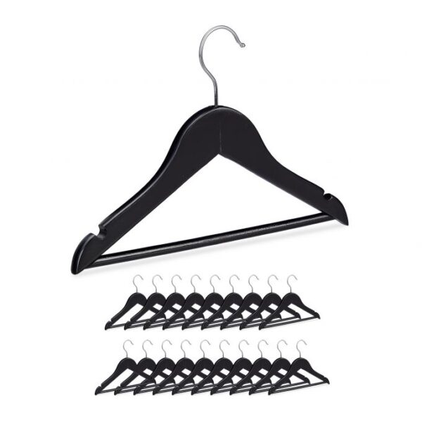 10026491_0_1_a83770293a089409c46d714203b5e272.jpg Drabužių pakabos 20vnt., juodos/sidabrinės spalvos