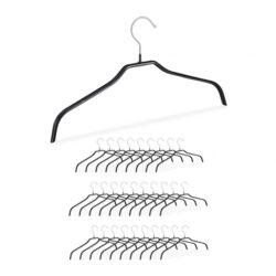 Drabužių pakabos 30vnt., juodos/sidabrinės spalvos