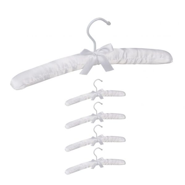 Drabužių pakabos 5vnt., baltos/sidabrinės spalvos