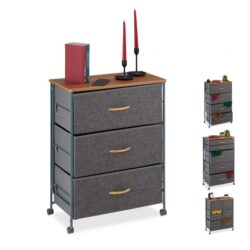 Svetainės spintelė 74,5x58x30cm., tamsiai pilkos/šviesiai rudos spalvos