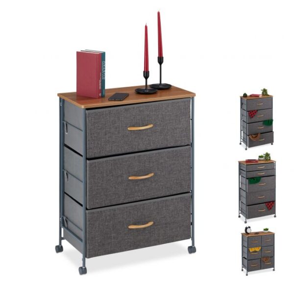 Svetainės spintelė 74,5x58x30cm., tamsiai pilkos/šviesiai rudos spalvos