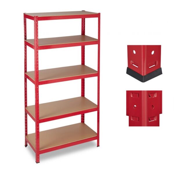 Sandėliavimo lentyna 180x90x45cm., šviesiai rudos/raudonos spalvos