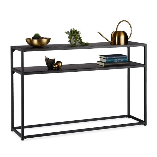 Svetainės atvira lentyna 70x110x30cm., juodos spalvos