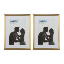 Rinkinys iš 2 nuotraukų rėmelių 21x16x2cm., auksinės/baltos spalvos