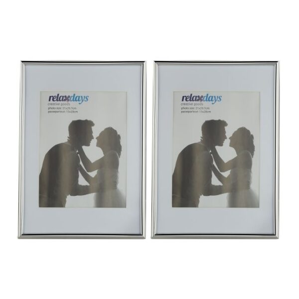 Rinkinys iš 2 nuotraukų rėmelių 30,5x22x2cm., sidabrinės/baltos spalvos