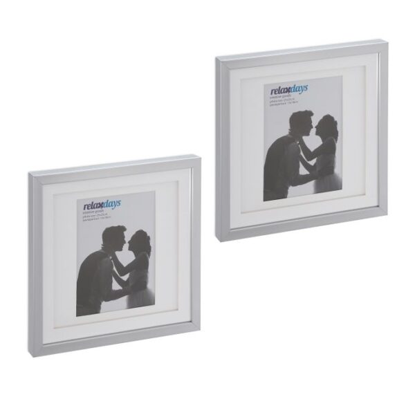 Rinkinys iš 2 nuotraukų rėmelių 27x27x2,5cm., sidabrinės spalvos