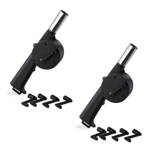 Rinkinys iš 2 pūstuvų kepsninei 8x8x25cm., juodos/sidabrinės spalvos