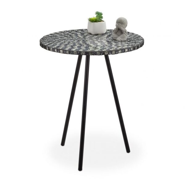 Šoninis staliukas 50x41cm., juodos/sidabrinės spalvos