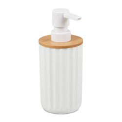 Skysto muilo dozatorius 17x7,5cm., baltos/šviesiai rudos spalvos