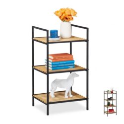 Svetainės lentyna 71x39x32,5cm., šviesiai rudos/juodos spalvos