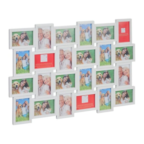 Koliažas 24 nuotraukų 61,5x91x2cm., baltos spalvos