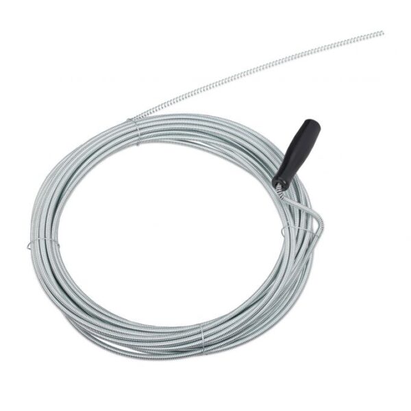 Kanalizacijos vamzdžių valymo spiralė 10m., juodos/sidabrinės spalvos