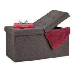 Sulankstomas suoliukas 38,5x75,5x37,5cm., rudos spalvos