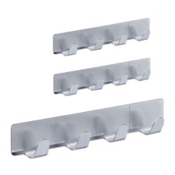 Sieniniai kabliukai 3vnt, sidabrinės spalvos